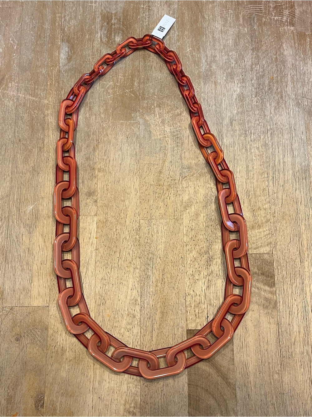 Zenii Kelsey Necklace Statement Resin Link - Orange - Picture 3 of 5